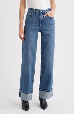 Rails Getty Cuffed High Waist Wide Leg Jeans in Rich Indigo Cuffed at Nordstrom Rack, Size 30