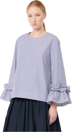 Max Mara Overhemden, Dames, Paars, XS, Katoen, Elegante Blouse