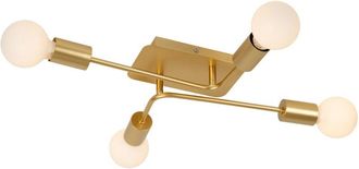 Lucide Lucide - lester - Flush ceiling light - 4xE27 - Matt Gold / Brass