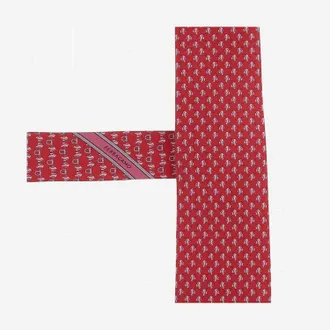 Ferragamo Patterned Silk Necktie - Red
