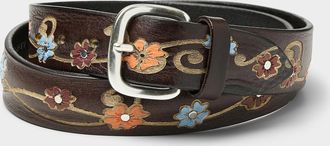 Alberto Luti Mens Colourful embossed flower belt