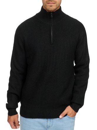 Indicode Troyer INDICODE INBertram.5 zip, Herren, Gr. XXL, schwarz, Strick, Obermaterial: 58% Polyacryl, 32% Polyester, 7% Wolle, 3% Elasthan, unifarben, regul