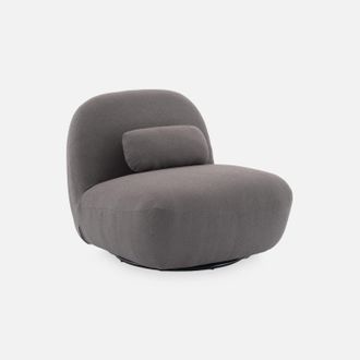 Sweeek Sweeek - Silla Giratoria 360&deg; Borreguito Texturizada, Spino, Gris, 85x85x75 Cm
