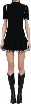 En Saison Romilla Stitch Mini Dress In Black White