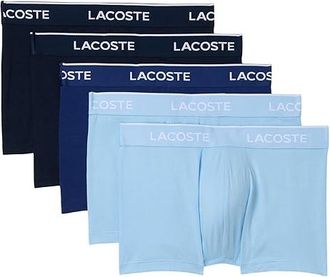 Lacoste 5-pack Logo Trunks Mens Underwear Light Blue/Navy Blue/Black : XXL (EUR 8), Cotton/Elastane