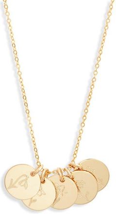 Set & Stones Lily Multi Birth Flower Necklace in Gold/5 Charms at Nordstrom