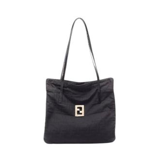 Fendi Pre-owned Zucca Nylon Leather Tote Bag - Pre-owned - Mujer - Negro - ONE SIZE