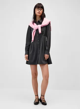 Twik Womens Flared pleated-waist shirtdress