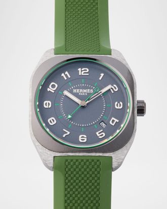 Herm&egrave;s Herm&egrave;s H08 Green Rubber Watch, 42 mm