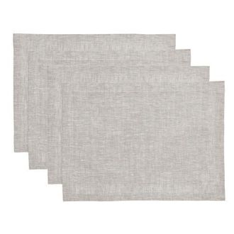 Solino Home Linen Placemats - Athena, 14 x 19 in Oyster Grey at Nordstrom, Size Medium
