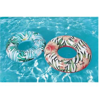 Trade Shop Trade Shop - Salvagente Palme Tropicali Floreali 119cm Ciambella Gonfiabile Mare Piscina 36237