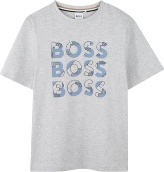 BOSS Kidswear logo-print T-shirt - kids - Cotton - 16 - Grey