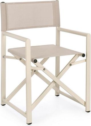 Konte Design Lote de 2 sillas de aluminio beige y textilene beige