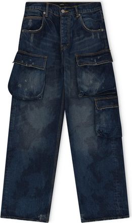 Purple Dark Indigo Triple Pocket Cargo Jeans