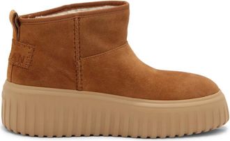 Hogan Schoenen, Dames, Bruin, 37 EU, Gestreepte Eco-Bont Laars, Gemaakt in Itali&euml;