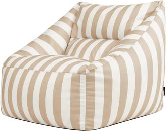 Icon Brand Puf sill&oacute;n para interior y exterior en tejido de rayas beige topo