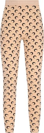 Marine Serre Beige Moon Logo Stretch Leggings
