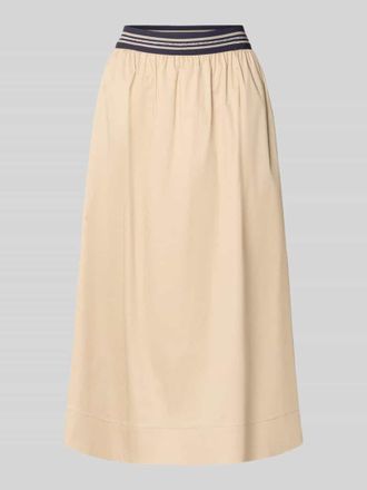 White Label Midirock mit elastischem Bund in Sand, Gr&ouml;&szlig;e 34