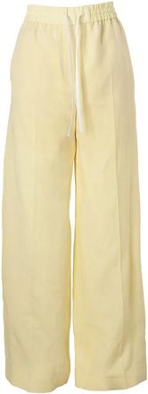 Paul Smith Yellow Linen Wide-Leg Trousers