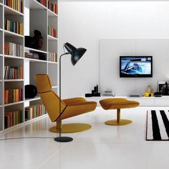 Tosel L&aacute;mpara para leer metal Alt.150cm negro Pantalla: negro