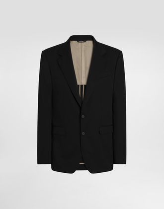 Dolce & Gabbana Taormina Single-breasted Jacket In Technical Wool - Man Suits And Blazers Black 46