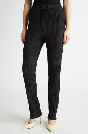 Bite Studios Parchment Pleated Cotton & Silk Pants in Black at Nordstrom Rack, Size 8 Us / 40 Eu