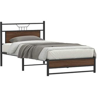 vidaXL vidaXL Giroletto senza Materasso Rovere Marrone 107x203 cm Truciolato