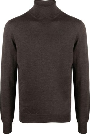 Barba roll-neck pullover jumper - men - Virgin Wool - 56 - Brown