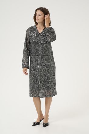 Kaffe Jersey jurk A-shape Silver Sequin silver