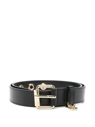 Maje eyelet flower charm belt - Zwart