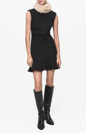 Mango Landa Sleeveless Ruffle Hem Dress in Black at Nordstrom Rack, Size 6