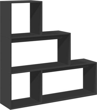 vidaXL Vidaxl - Room Divider Bookcase 3-Tier Black 123x29x123 cm Engineered Wood
