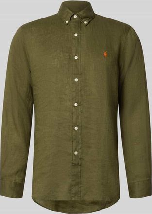 Polo Ralph Lauren Regular Fit Freizeithemd aus reinem Leinen in Oliv, Gr&ouml;&szlig;e XXL