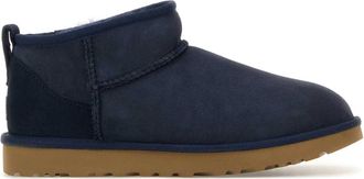 UGG Navy Blue Suede Classic Ultra Mini Ankle Boots