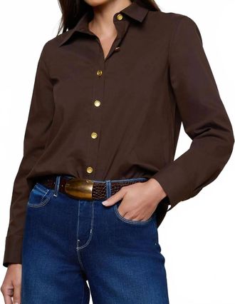 L'agence Ellery Long Sleeve Blouse In Coffee Bean