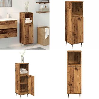 vidaXL Armadietto da Bagno Legno Antico 30x30x100 cm in Truciolato - Mobile da bagno - Truciolato