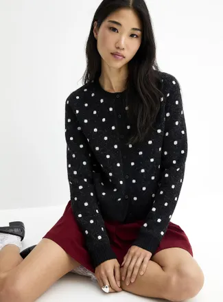 Twik Womens Patterned jacquard Cardigan Sweater