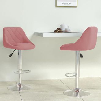 vidaXL Sgabelli da Bar 2 pz Rosa in Velluto - Vidaxl