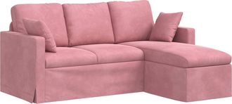 vidaXL Sof&aacute; Rosa 178 X 134 X 80 Cm Terciopelo Vidaxl