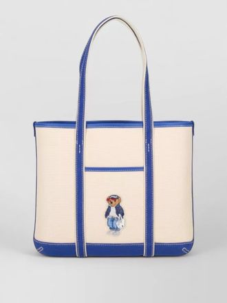 Ralph Lauren small shoulder tote bag contrast trim pocket