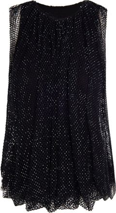Sportmax Black Crystal Mesh Top