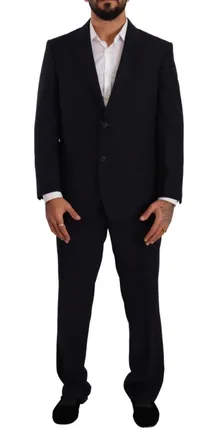Domenico Tagliente blue Polyester Single Breasted Formal Mens Suit