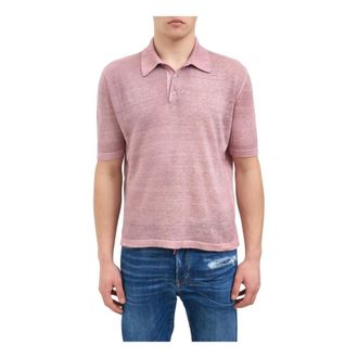 Avant Toi Polo Shirts, male, Pink, Size: M Maglia Polo M/M Hand Painted