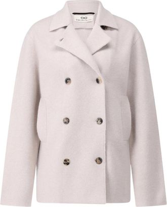 Sminfinity Relaxed Double-Breasted Jas - Dames - Mantel - Beige - M - Kasjmier - Jassen