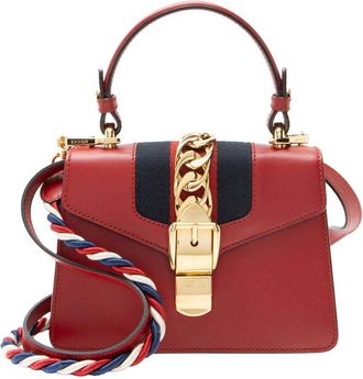 Gucci Red Leather Sylvie Mini Top Handle (Authentic Pre-Loved)