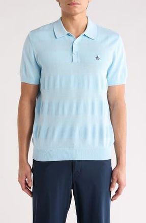 Original Penguin Honeycomb Textured Cotton Polo in Cool Blue at Nordstrom Rack, Size Xx-Large