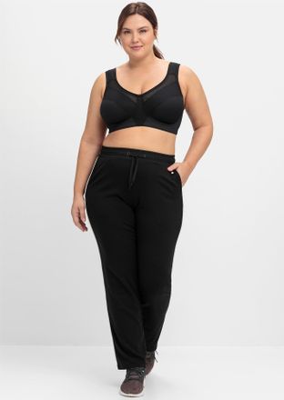 Sheego Sport-BH SHEEGO, Damen, Gr. 100, Cup C, schwarz, 90% Polyester, 10% Elasthan, BHs Sport-BH