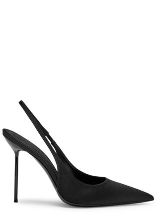 PARIS TEXAS Lidia 105 Satin Slingback Pumps - Black