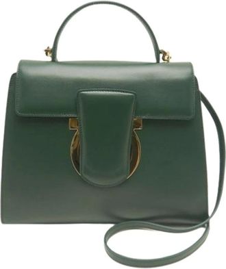 Ferragamo Pre-owned Handbags, female, Green, Size: ONE SIZE Pre-owned Leather Handbag