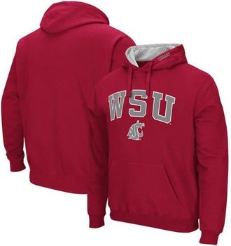 Colosseum Mens Colosseum Crimson Washington State Cougars Arch & Logo 3.0 Pullover Hoodie at Nordstrom, Size Medium
